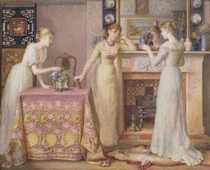 Três irmãs, um interior estético de artes e ofícios, 1877 (wc no papel)